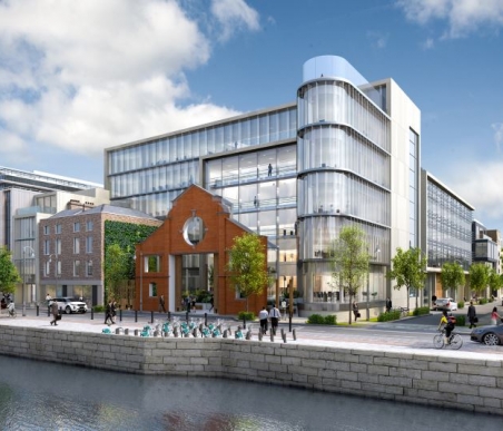 Dublin Green wall at Sir John Rogerson's Quay