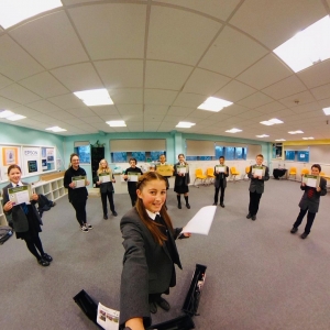 Shaftesbury students with certificates from Biotecture