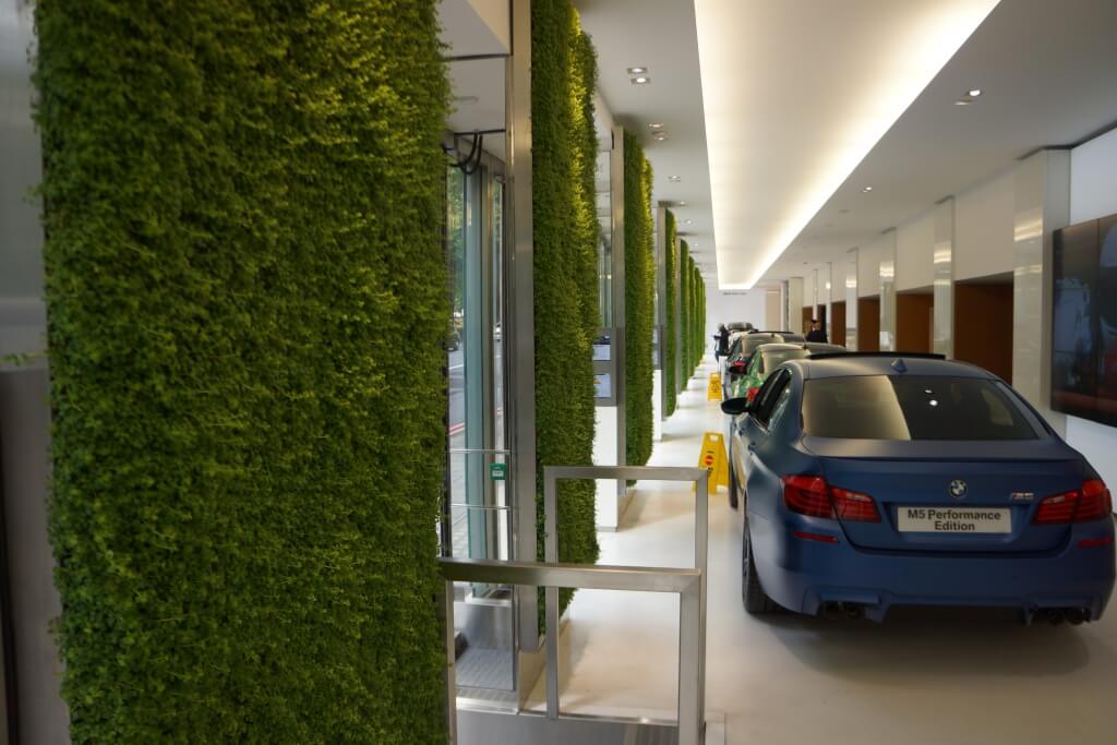 Indoor Living Walls in Park Lane, London BMW Showroom