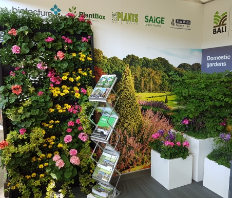 Chelsea Flower show Green wall on the BALI stand