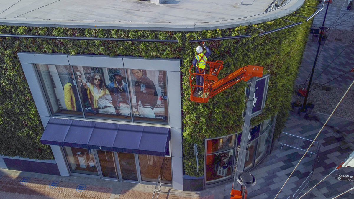 Green wall maintenance at McArthurGlen Designer Outlet Ashford