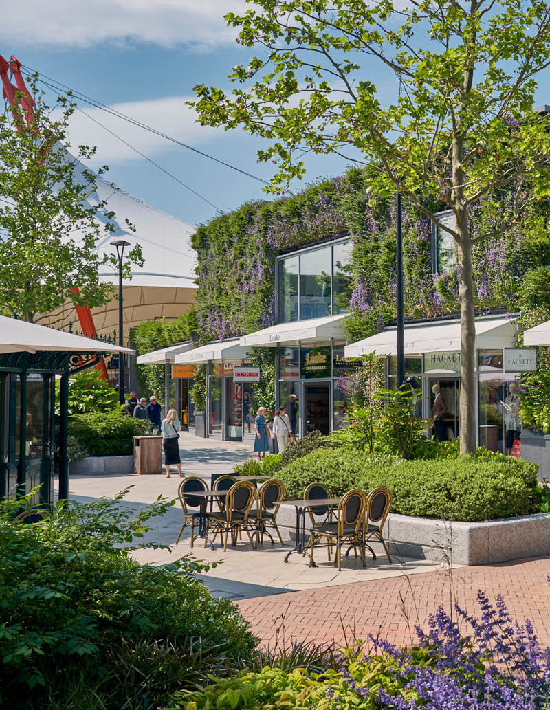 Biotecture living walls McArthurGlen Designer Outlet Ashford